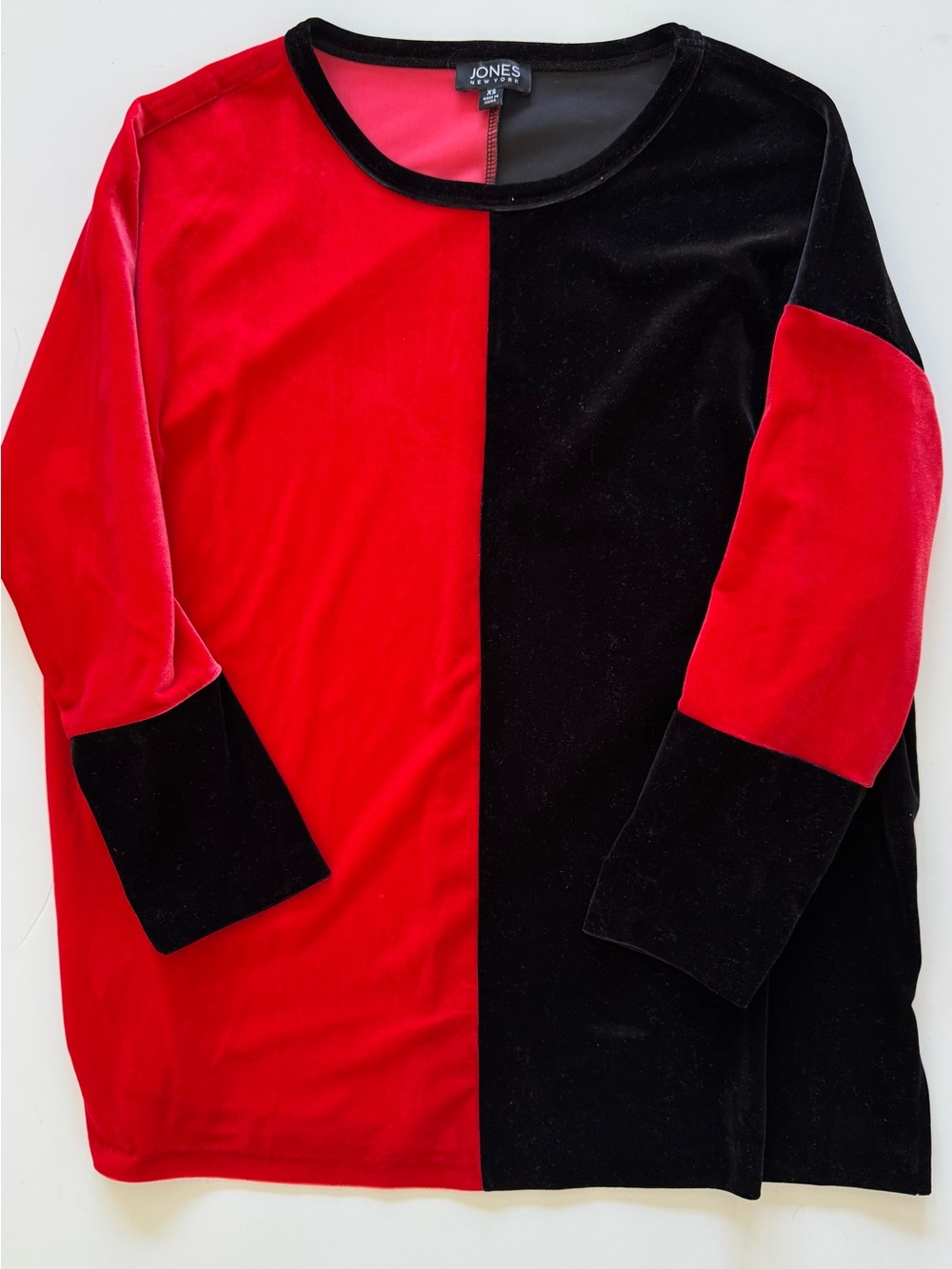 Jones New York Colorblock Long Sleeve Blouse